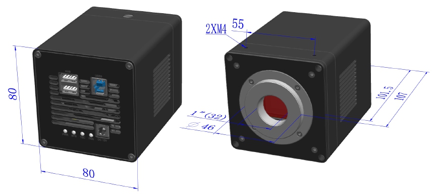 MTR3CMOS相機(jī)外形尺寸 MTR3CMOS相機(jī)外形尺寸