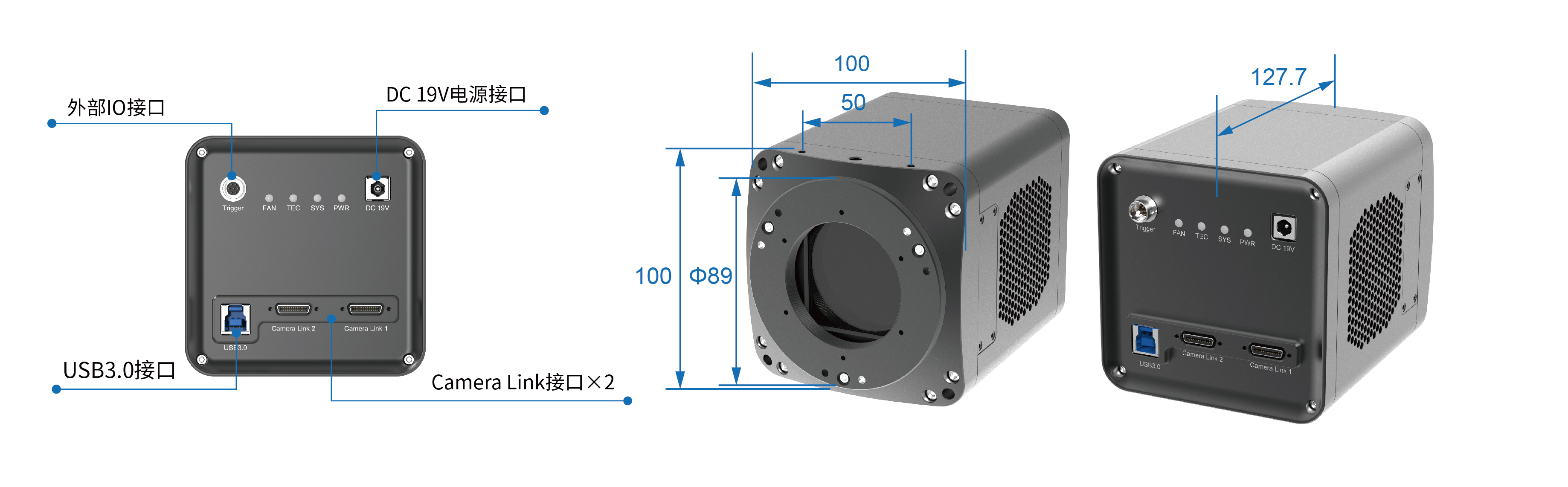 sMAX相機(jī)接口及外觀尺寸 sMAX相機(jī)接口及外觀尺寸